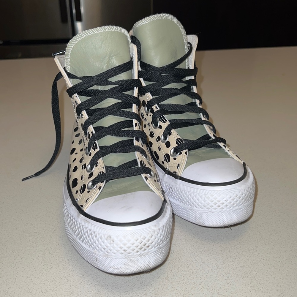 Custom High top platform leather Converse